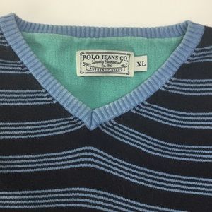 Vintage Polo V-Neck sweater. XL, elbow pads